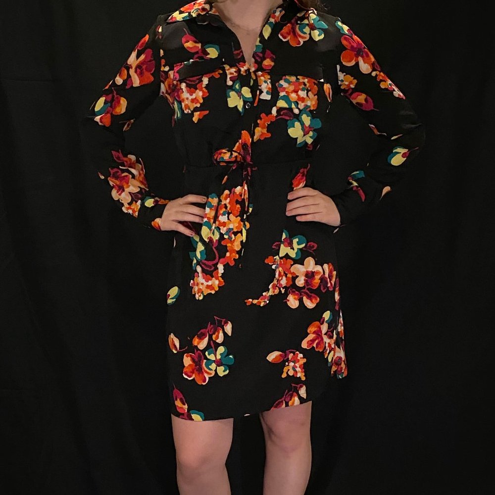 Floral Black Dress